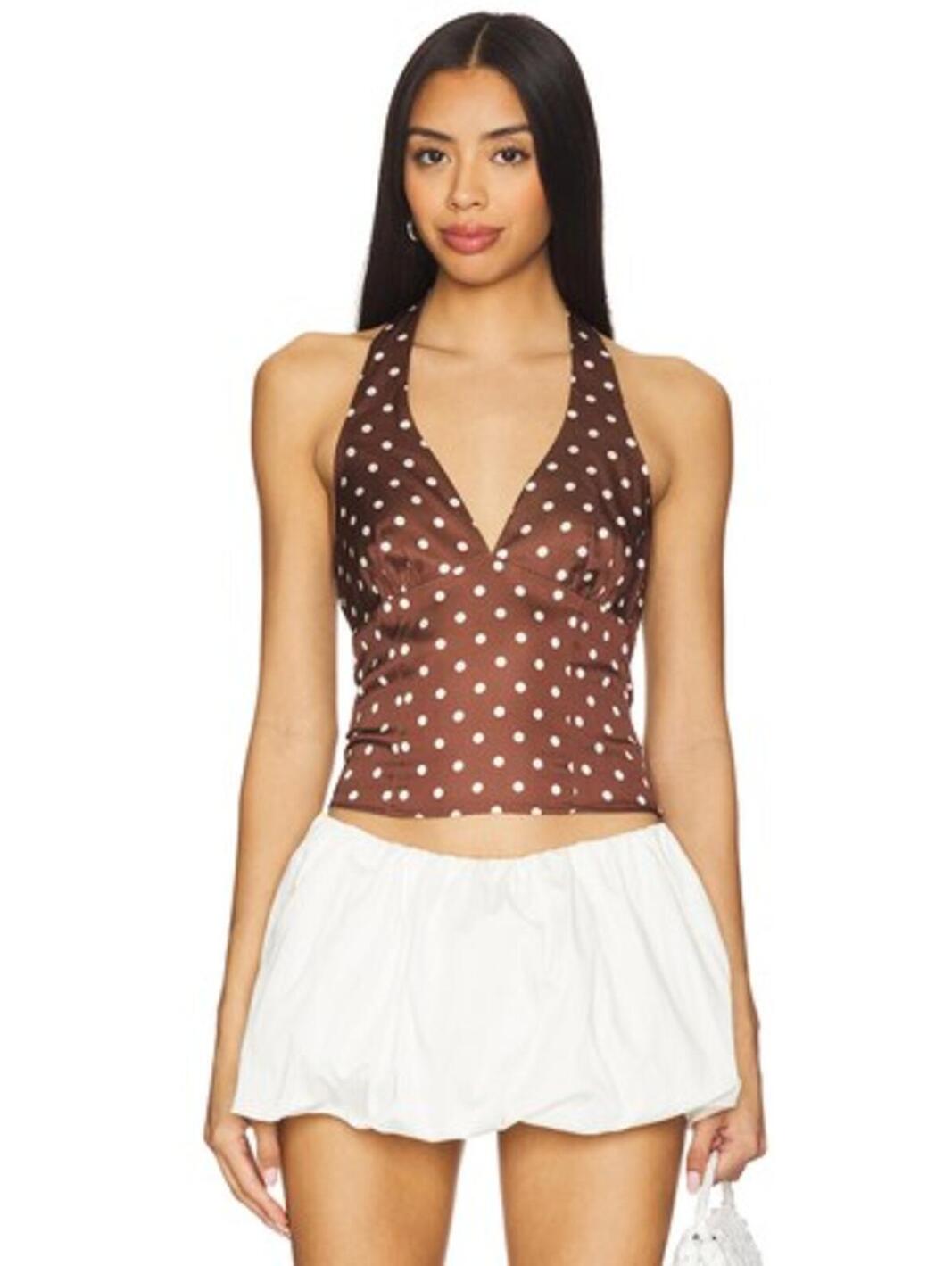 More To Come Vivan Halter Top In Chocolate